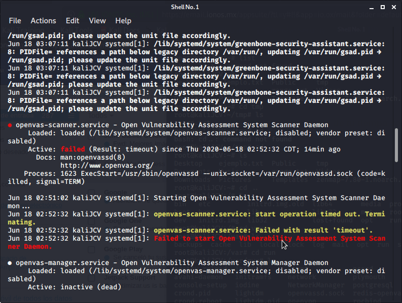error openvassc